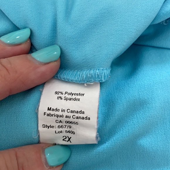 Addition Elle light blue draped neck t-shirt - Picture 5 of 5